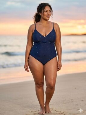 Old Navy Red Blue White Stars One Piece Swimsuit - Size 3X NWT